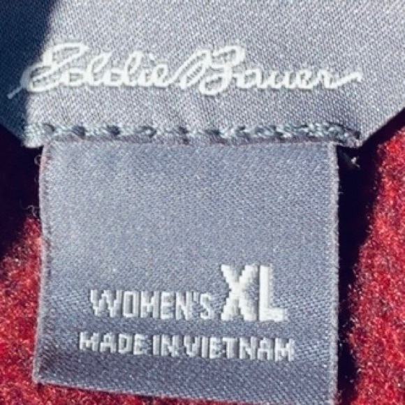 Eddie Bauer XL Polar Pullover Red and Black - Picture 12 of 12